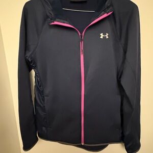 Under Armour Women's Swacket Jacket Blue with Pink Trim Size Large